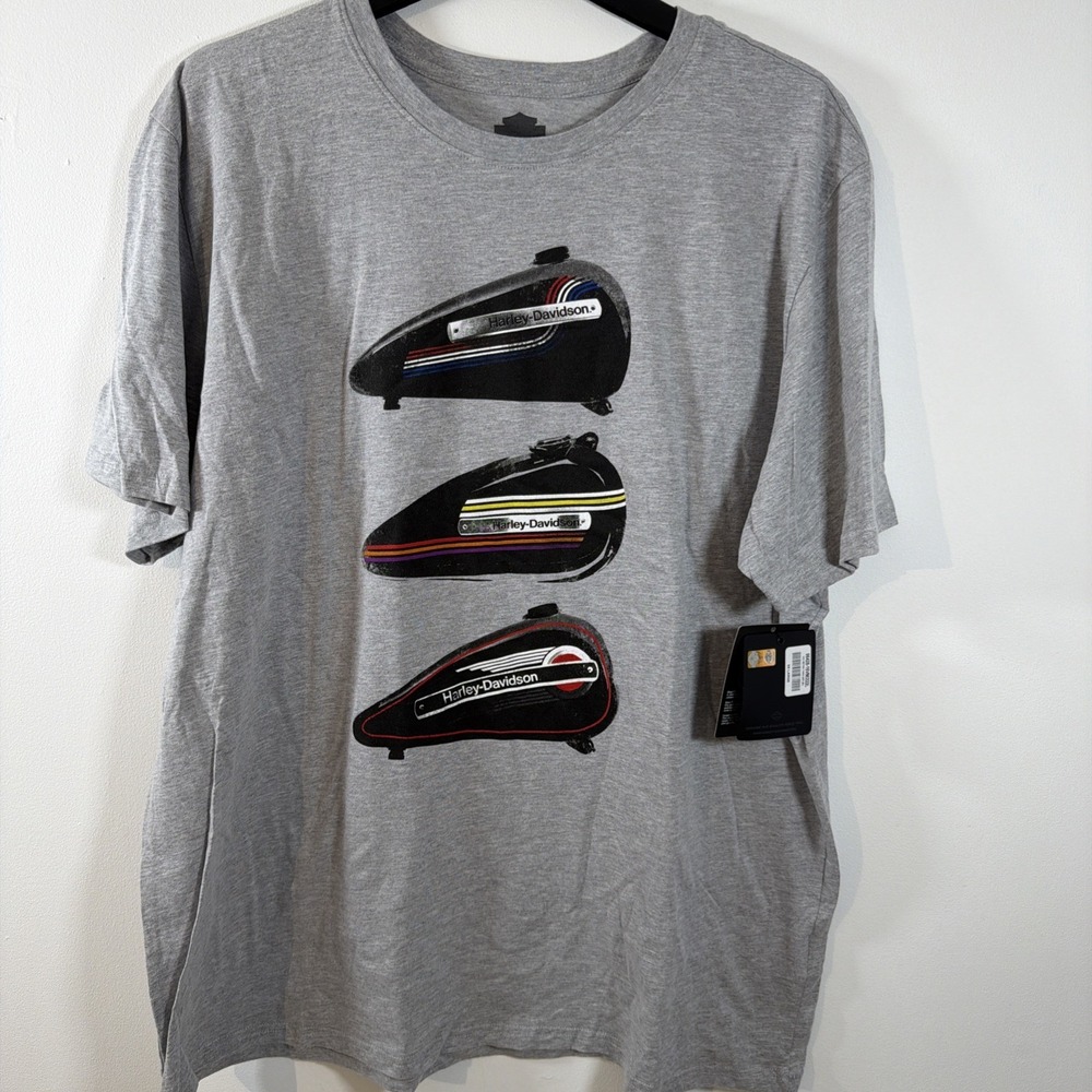 Harley-Davidson Mens Retro Tank T-Shirt Heather Gray Size 3XL Slim Fit NWT Biker